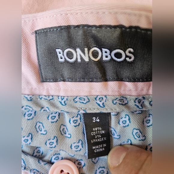 Bonobos Men's  Pink Flat Front Shorts Sz 34" 98%Cotton 2"Spandex. - Picture 9 of 9